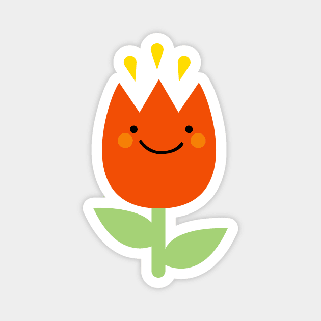 Happy Tulip Magnet by ilaamen