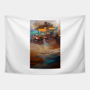 The Coffee teal ocean Stars| Ocean wave vintage Tapestry