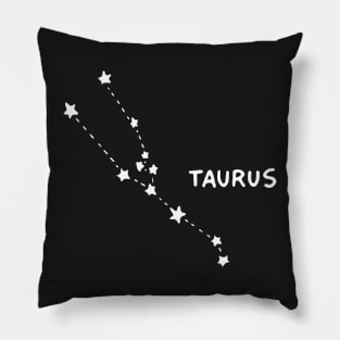 Zodiac Sign - Taurus Black Pillow