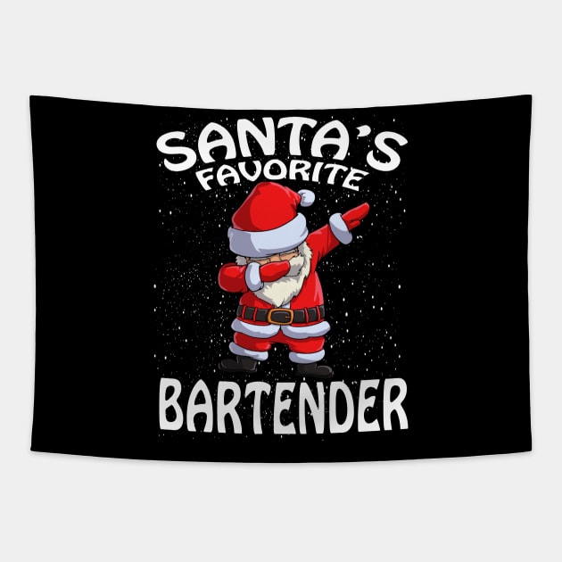 Santas Favorite Bartender Christmas Tapestry by intelus