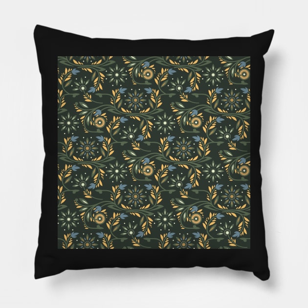 Victorian Floral Pattern Pillow by deepfuze