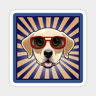 Red Sunglasses Golden Retriever Puppy Magnet