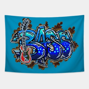 Bass Guitar Graffiti Urban Tag 2 by LowEndGraphics Tapestry