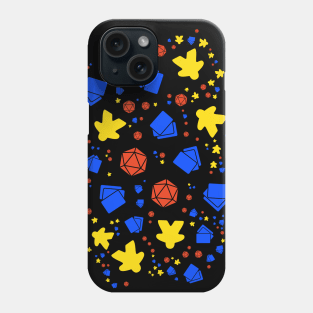 D20 Dice Meeple and Cards Nerdy Analog Gaming Phone Case