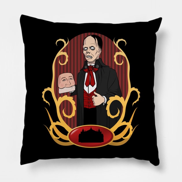 Erik, the Phantom (Gold) Pillow by W164