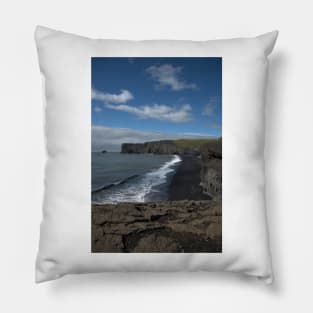 Black Sand Beach Iceland Pillow