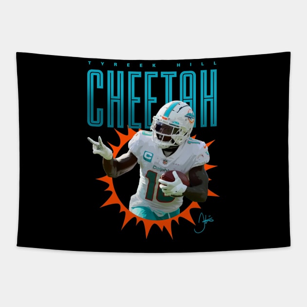 Tyreek Hill Peace Sign Tapestry by Juantamad