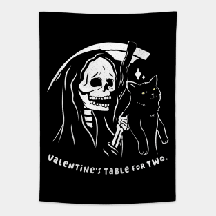 The Grim Reaper Loves Cat Single Valentine Tapestry