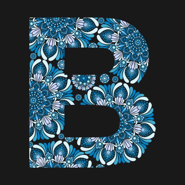 Mandala Letter Capital B Blue by Shaseldine