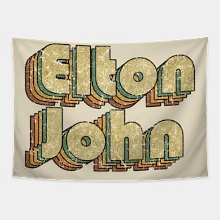 Elton John // Vintage Rainbow Typography Style // 70s Tapestry