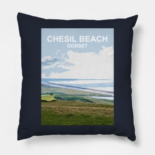 Chesil Beach Dorset England. Summer seaside landscape Pillow