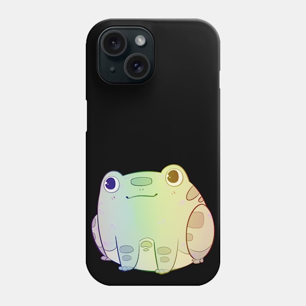 Chibi Frog Sitting - Pastel Rainbow Phone Case by larkspurhearts