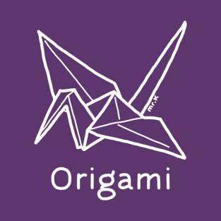 Origami Crane Japanese design in white T-Shirt