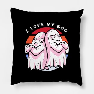 I Love My Boo Halloween Design Pillow