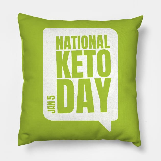 Happy National Keto Day Diet - Ketones Wear Ketogenic Pillow by Ketogenic Merch