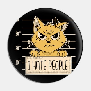 Awesome Cat Prison Funny I Hate People Gift For Cat Lover Pin