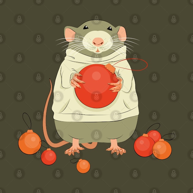 Mouse with a Christmas ball II by lents