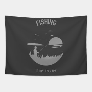 Fishing is my therapy 7 Tapestry