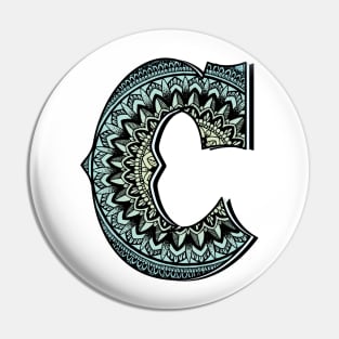 Mandala with alphabet C Pin