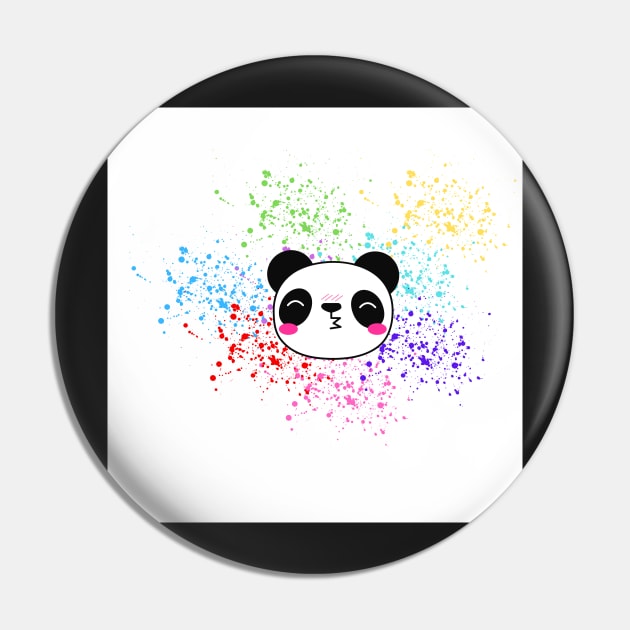 Kiss Panda Bear Pin by PedaDesign