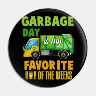 Garbage Day Is Favorite Trash Kids Boys Toddlers Gift Pin