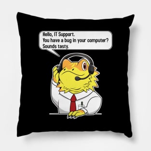 Funny IT Support Operator Nerd Geek Bearded Dragon Pillow