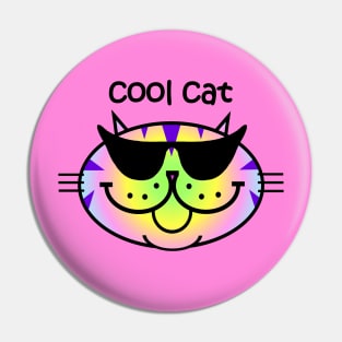 Cool Cat 2 - Rainbow Tabby Pin