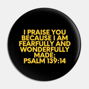 Bible Verse Psalm 139:14 Pin