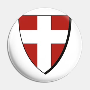 Knight Shield with a transparent holy cross on it Pin