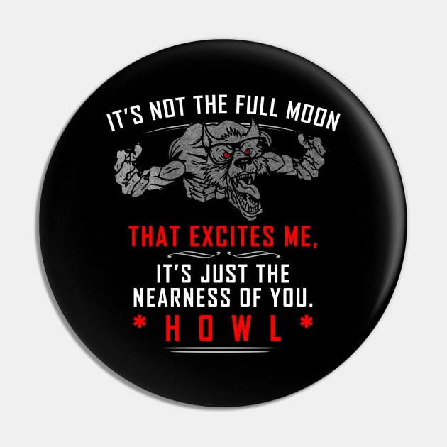 Werewolf Monsters Funny Full Pale Moon Music Standard Song Inspired Pin by BoggsNicolas