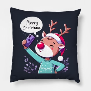 Rudolph Red Nose Reindeer Pillow