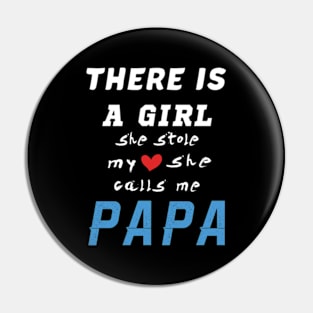 Papa Gifts Shirts from Granddaughter, She Stole My Heart Pin