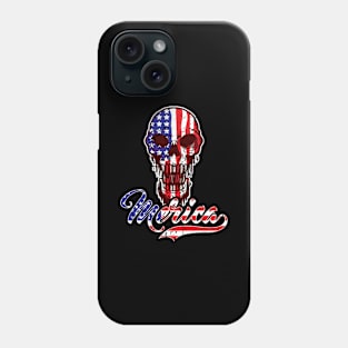 USA American Flag Skull 4th Of July Merica Phone Case