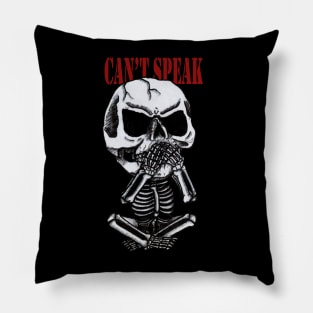 Can't Speak Skull Pillow