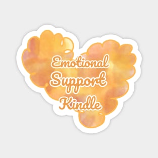 Emotional Support Kindle Yellow - Text On Fluff Heart Magnet