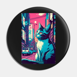 blue cat in the street Pin