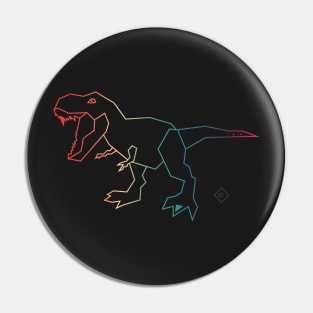 T-Rex Rainbow Dinosaur Black Pin