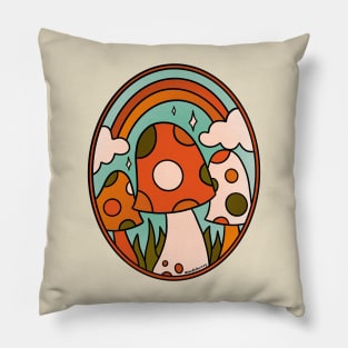 Stained Glass Mushroom Pillow