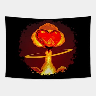 Nuclear Heart Explosion Emotional Affection Design Tapestry