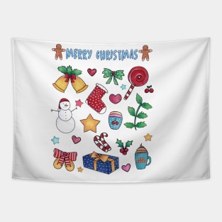 Cute Merry Christmas Stuff Tapestry