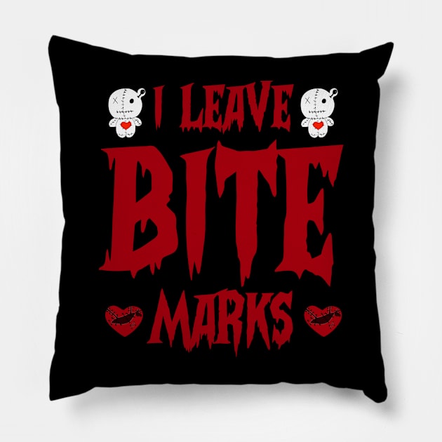 I Leave Bite Marks Vampire Love Pillow by alexwestshop