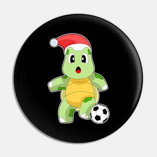 Turtle Christmas Soccer Pin