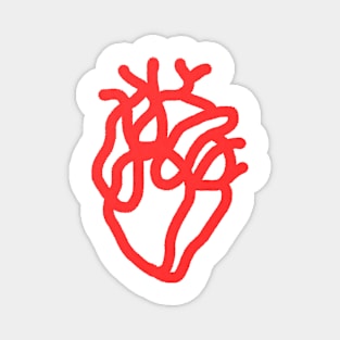 Red heart line art Magnet