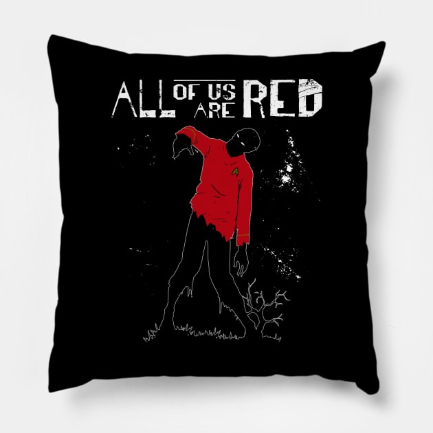 Funny Sci-fi Nerd Scary Trekkie Red Shirt Zombie Pillow by BoggsNicolas