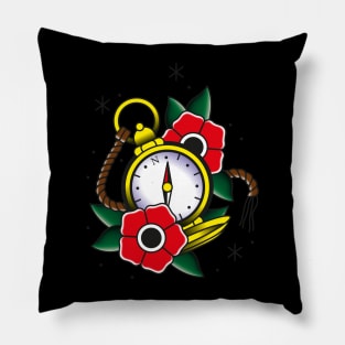 Compass old school style tattoo Pillow