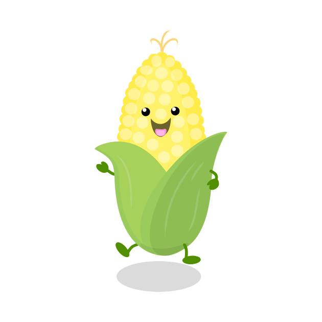 Cute happy corn cartoon illustration by FrogFactory