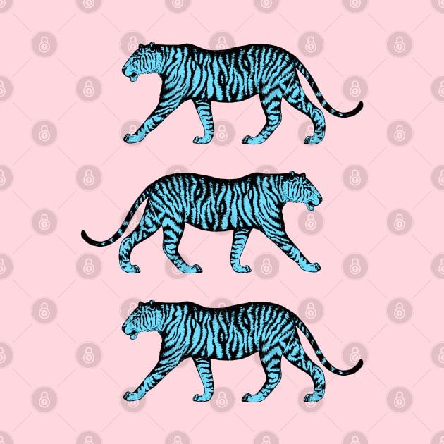 Three Tigers (Pink and Blue) by illucalliart