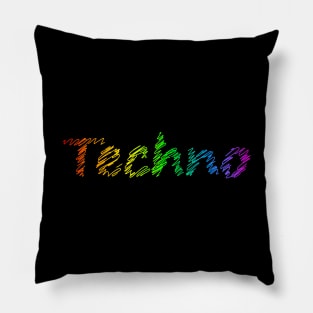 Techno rainbow Pillow