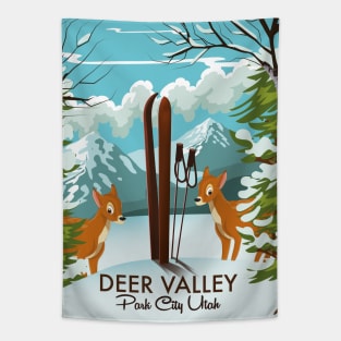 Deer Valley Park City Utah Travel poster Tapestry