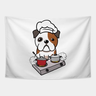 Funny Bulldog is cooking Tapestry